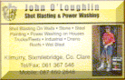 John O'Loughlin shot blasting & power washing 061 367546