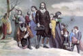 The arrival of the Pilgrim Fathers